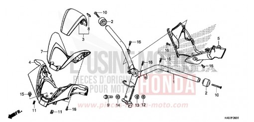 MANETTE DE DIRECTION/REVETEMENT DE GUIDON (NSS125ADK) NSS125ADK de 2019